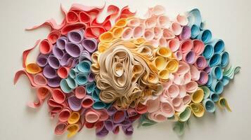 humano cérebro com papel cores foto