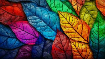 folha veia natureza abstrato padronizar dentro vibrante cores foto