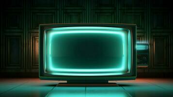 moderno televisão transmissão filme em Largo tela foto