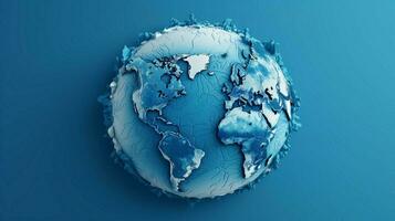 planeta terra topografia uma azul mapa ilustração foto