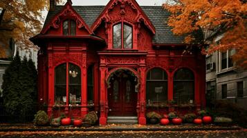 vermelho beleza casa frente fachada foto