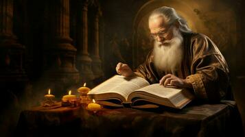 religioso texto lendo sabedoria Aprendendo Antiguidade perícia foto