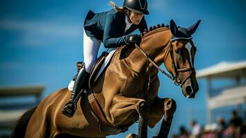 equitação dentro a campeonato requer Rapidez e perícia foto