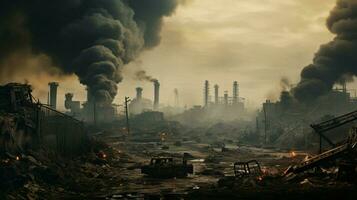 guerra forças indústria para poluir meio Ambiente ar foto