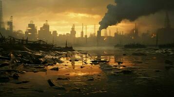 guerra forças indústria para poluir meio Ambiente ar foto