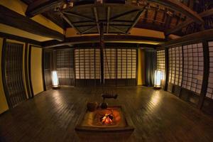 antiga casa de fazenda tradicional japonesa em togenkyo-iya, tokushima no Japão foto