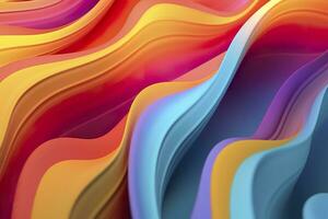 abstrato 3d renderizar. colorida fundo Projeto com macio, ondulado ondas. moderno abstrato onda fundo. ai generativo foto