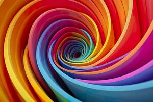 geométrico espiral padronizar dentro vibrante e enérgico cores. uma profissional cor classificação experimentar. ai generativo foto