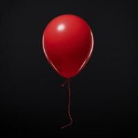vermelho balão em Preto fundo foto