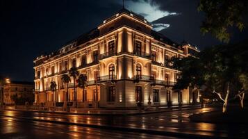 noite Visão do vovó hotel manzana kempinski. generativo ai foto