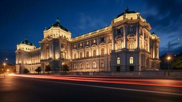 noite Visão do Hofburg Palácio. generativo ai foto