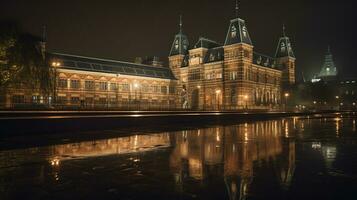 noite Visão do Rijksmuseum. generativo ai foto