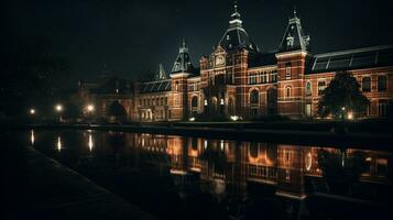 noite Visão do Rijksmuseum. generativo ai foto