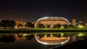 noite Visão do a Adelaide oval. generativo ai foto