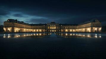 noite Visão do versailles Palácio. generativo ai foto