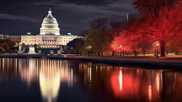 noite Visão do Unidos estados capitólio. generativo ai foto