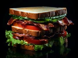 vegetariano sanduíche em isolado fundo ai generativo foto