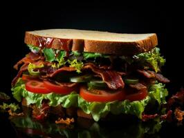 vegetariano sanduíche em isolado fundo ai generativo foto