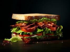 vegetariano sanduíche em isolado fundo ai generativo foto