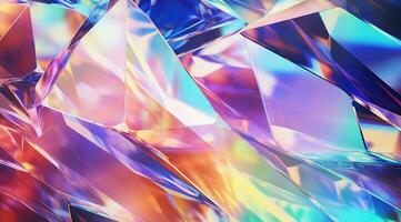 abstrato arco Iris cristal fundo. gema pedra Rocha cristal textura. generativo ai foto