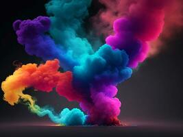 abstrato luz lâmpada colorida fumaça. generativo ai foto