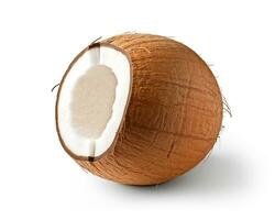 foto do coco isolado em branco fundo. generativo ai