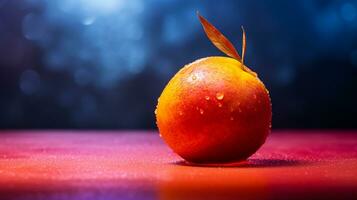 foto do gowok fruta metade contra uma colorida abstrato fundo. generativo ai