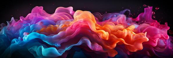 abstrato colorida gráfico movimento em fundo, criativo ondas do gradiente cor fumaça e líquido, ai generativo foto