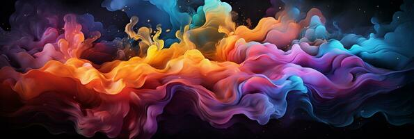 abstrato colorida gráfico movimento em fundo, criativo ondas do gradiente cor fumaça e líquido, ai generativo foto