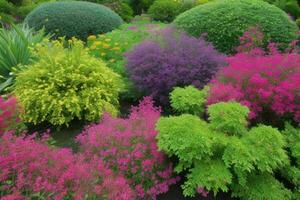 colorida flores plantas às cidade parque. fundo. ai generativo pró foto