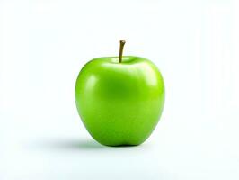fresco verde maçã fruta em branco fundo ai generativo foto