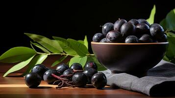 foto do jabuticaba em uma minimalista mesa. generativo ai