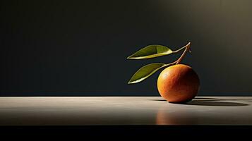 foto do Rukem fruta em uma minimalista mesa. generativo ai