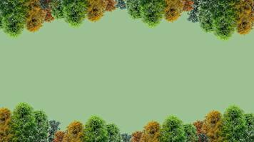 quadro, Armação do outono árvores em uma verde fundo com espaço para texto. foto