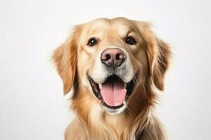 foto cachorro em uma avião branco fundo. ai gerado