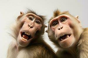 engraçado fotos do macacos levando selfies. ai gerado
