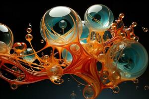lindo textura do líquido bolhas. abstrato padronizar fundo, brilhante matiz cores. generativo ai foto
