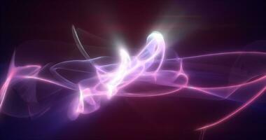 abstrato ondas do roxa energia Magia fumaça e brilhando linhas em uma Preto fundo foto