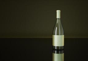 garrafa de vinho colocada no chão, 3d foto