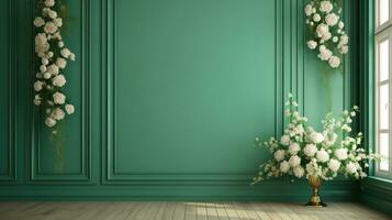sereno verde Casamento pano de fundo, generativo ai foto