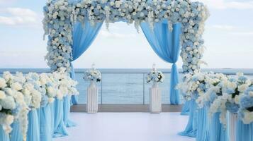 encantador azul águas casamento, generativo ai foto