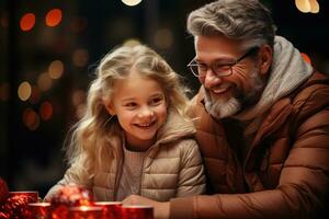 a pai estão fazer presente para Natal ai gerado foto