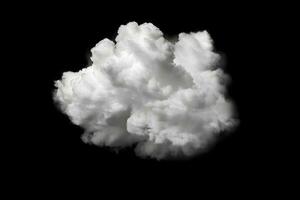 suave branco nuvem isolado em Preto fundo, ai gerado foto