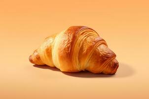 minimalista croissant lado visualizar. generativo ai foto