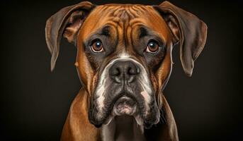 retrato do uma boxer cachorro. ai generativo foto
