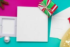 chirismas decoração. papel branco em branco brincar. ai generativo pró foto