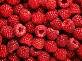 rasberry fruta fundo, vermelho saudável bagas, ai gerado foto