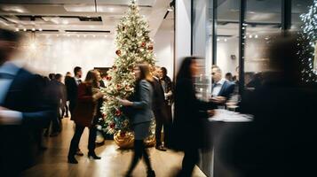 ai generativo o negócio pessoas dentro Natal escritório social reunião, reunião, festa foto