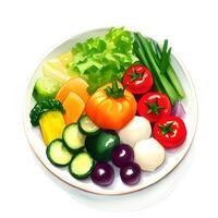 saudável vegetariano Comida com fresco legumes foto
