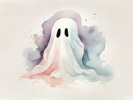 fantasma com suave pastel paleta fundo aguarela ilustração foto